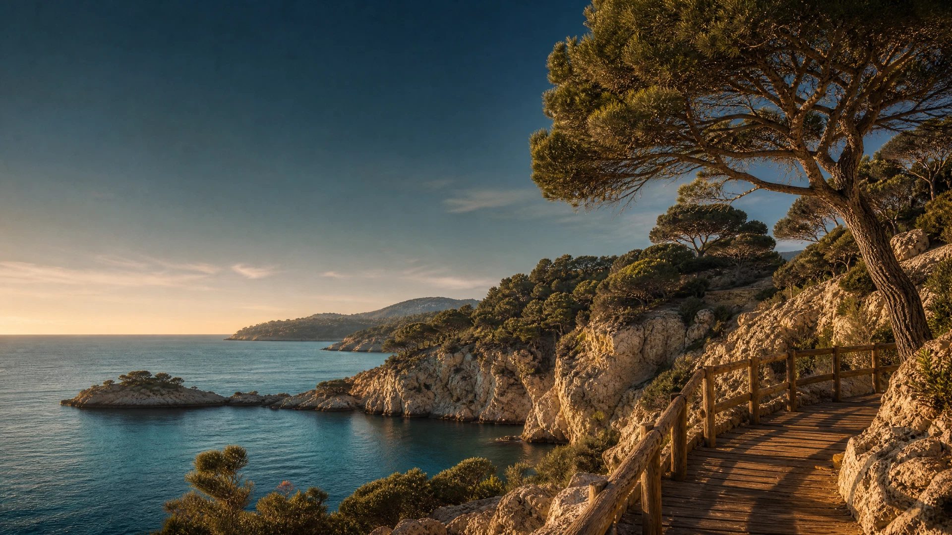 Sheltered Port de Sant Miquel beach below pine-covered northern Ibiza cliffs